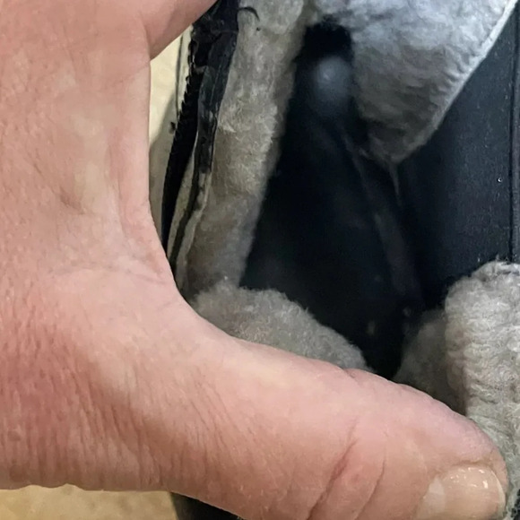 Genuine Sheepskin Winter BOOTS / Booties SIZE 36/5.5 ITALY Black Leather - Picture 6 of 9